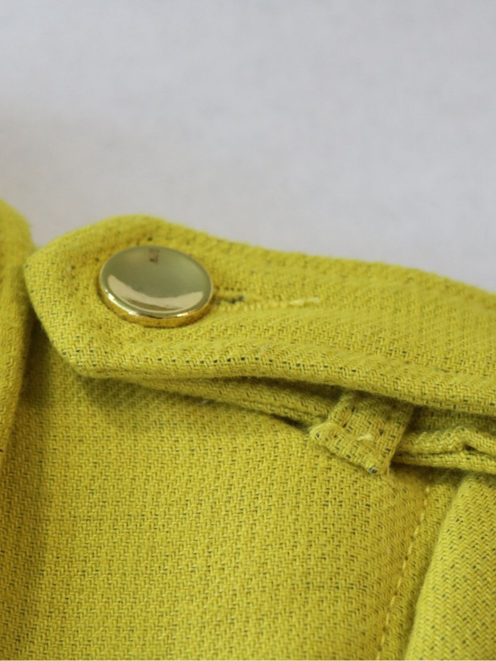 Y2K Early 2000s XOXO Women's Medium Double-Breasted Peacoat Jacket in Yellow - Picture 8 of 15